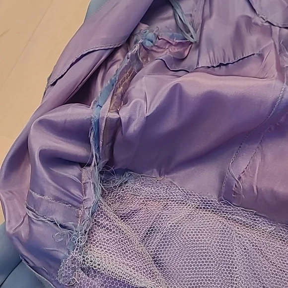 VTG 1950s Handmade Fit n' Flare Layered Blue Short Sleeved Cocktail Dress - Picture 13 of 17